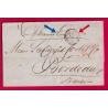 LETTRE DE NEW YORK USA TAXE TAMPON 26 DOUBLE PORT 1854 STEAMER EUROPA POUR BORDEAUX GIRONDE LETTRE