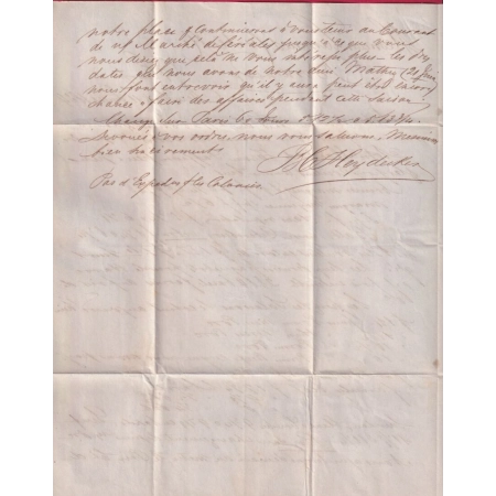 LETTRE DE NEW YORK USA TAXE TAMPON 26 DOUBLE PORT 1854 STEAMER EUROPA POUR BORDEAUX GIRONDE LETTRE