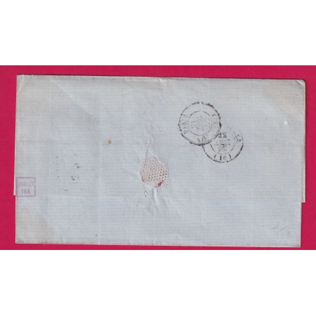 LETTRE DE NEW YORK USA TAXE TAMPON 8 1859 STEAMER AFRICA POUR LA ROCHELLE CARENTE INFERIEURE LETTRE