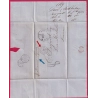LETTRE DE NEW YORK USA TAXE TAMPON 8 1859 STEAMER AFRICA POUR LA ROCHELLE CARENTE INFERIEURE LETTRE