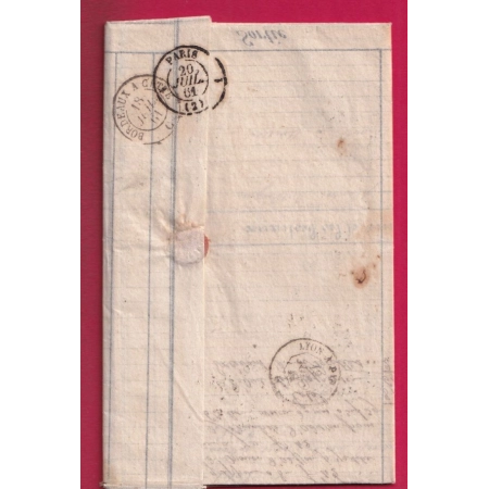 N°14 PC 2427 PEZENAS HERAULT BOITE RURALE B CAZOULS POUR PARIS LETTRE