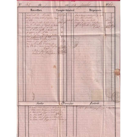 N°14 PC 2427 PEZENAS HERAULT BOITE RURALE B CAZOULS POUR PARIS LETTRE