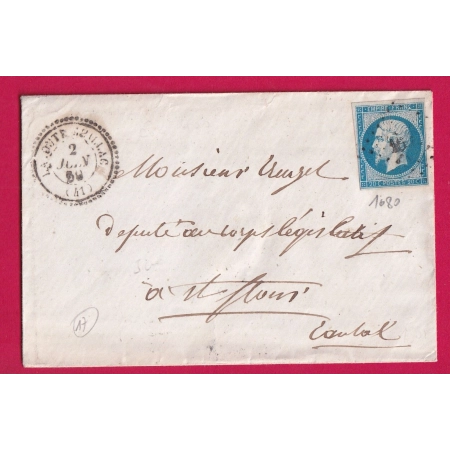 N°14 PC 1680 LAVOUTE CHILHAC HAUTE LOIRE CAD TYPE 22 INDICE 17 POUR ST FLOUR CANTAL LETTRE