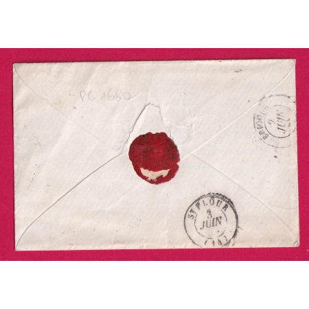 N°14 PC 1680 LAVOUTE CHILHAC HAUTE LOIRE CAD TYPE 22 INDICE 17 POUR ST FLOUR CANTAL LETTRE