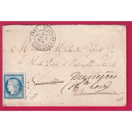 N°60 GC 3687 ST JULIEN DE CHAPTEUIL HAUTE LOIRE POUR VERSAILLES ASSEMBLEE NATIONALE REEXP DUNIERES LETTRE