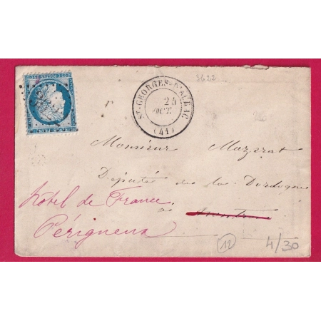 N°60 GC 3622 ST GEORGES D'AURAT HAUTE LOIRE CAD TYPE 17 INDICE 12 POUR NONTRON REEXP PERIGUEUX DORDOGNE LETTRE COVER