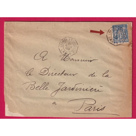N°90 AMBULANT MARITIME LOANGO A MARSEILLE 1899 POUR PARIS LETTRE COVER