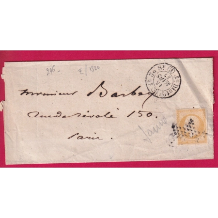 N°13 JAUNE CITRON PARIS ETOILE PLEINE POTHION 1520 POUR PARIS  LETTRE