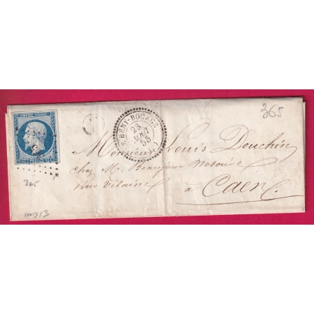 N°14 PC 365 LE BENY BOCAGE CALVADOS CAD TYPE 22 POUR CAEN INDICE 13 LETTRE