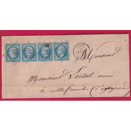 N°22 PAIRE X2 GC 210 AUBIN AVEYRON POUR VILLEFRANCHE DE ROUERGUE LETTRE COVER