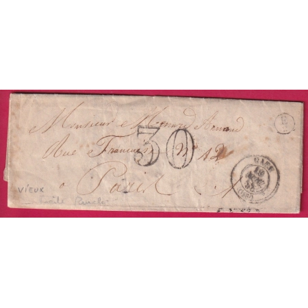 CAD TYPE 15 CAEN CALVADOS BOITE RURALE SUPPLEMENTAIRE E2 LE VIEUX 1855 POUR PARIS LETTRE