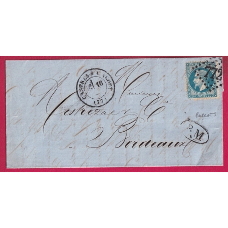 N°29 GC 772 CASTRES SUR L'AGOUT TARN BM BOITE MOBILE DE BURLATS POUR BORDEAUX LETTRE
