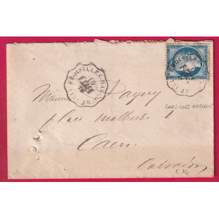 N°60 CONVOYEUR STATION CROISILLES HARCOURT CALVADOS POUR CAEN INDICE 14 LETTRE