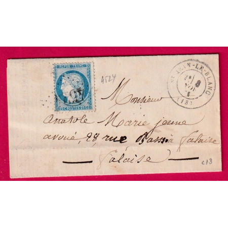 N°60 GC 4524 ST JEAN LE BLANC CAD TYPE 17 CALVADOS POUR FALAISE LETTRE