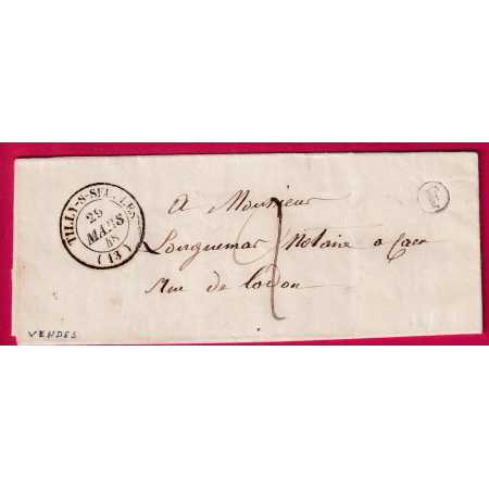 CAD TYPE 14 TILLY SUR SEULLES CALVADOS BOITE RURALE F VENDES POUR CAEN 1848 LETTRE