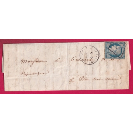 N°4 GRILLE CHATILLON SUR SEINE COTE D'OR POUR BAR SUR SEINE 1850 LETTRE