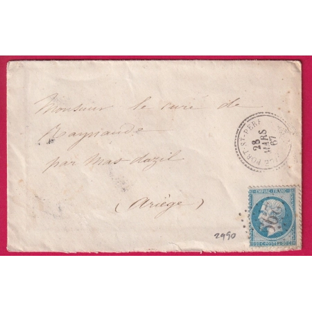 N°22 GC 2990 LE PORT ST PERE LOIRE INFERIEURE CAD TYPE 22 POUR LE MAS D'AZIL ARIEGE INDICE 12 LETTRE