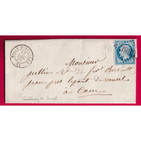 N°22 GC 3963 TILLY SUR SEULLES CALVADOS BOITE RURALE C FONTENAY LE PESNEL POUR CAEN LETTRE