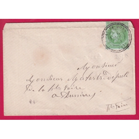 N°53 CAD TYPE 24 ST PAL DE MONS HAUTE LOIRE POUR DUNIERES TYPE 24 AU DOS LETTRE