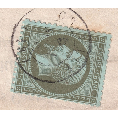 N°19 CAD TYPE 15 CREULLY CALVADOS SUR AVIS IMPOSITION 1866 LETTRE