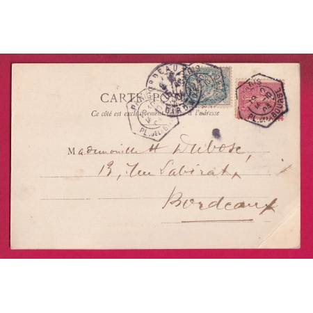 N°111 129 PARIS LEVEE EXCEPTIONNELLE PL DE LA BOURSE 1904 POUR BORDEAUX LETTRE