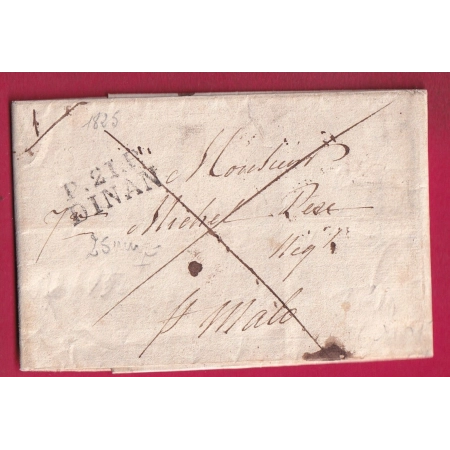 MARQUE P21P DINAN COTES DU NORD 1825 POUR ST MALO INDICE 11 LETTRE