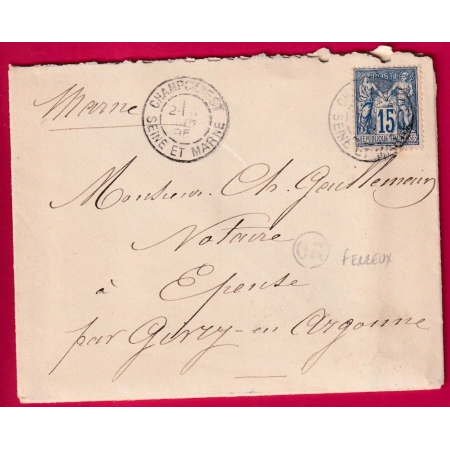 N°90 CAD TYPE 18 CHAMPCENEST SEINE ET MARNE OR FERREUX POUR EPENSE MARNE LETTRE