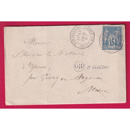 N°90 CAD TYPE 18 PONTHIERRY SEINE ET MARNE OR ST FARGEAU POUR EPENSE MARNE LETTRE
