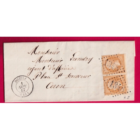N°21 PAIRE GC 1348 DOZULE CALVADOS POUR CAEN 1866 LETTRE