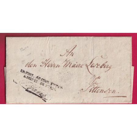 FRANCHISE LE SOUS PREFET DE STADE ALLEMAGNE FRANZOSISCHES REICH 1813 POUR LEHRBERG LETTRE