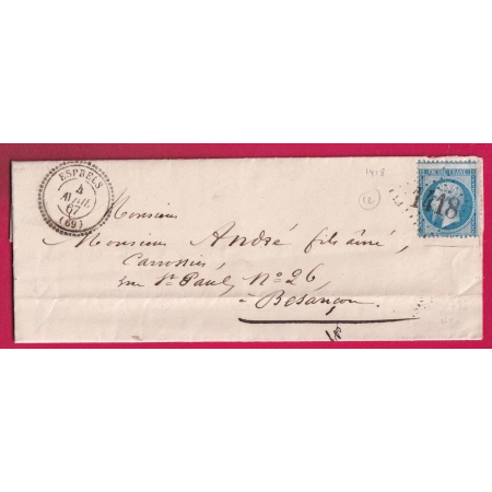 N°22 PIQUAGE A CHEVAL GC 1418 ESPRELS HAUTE SAONE POUR BESANCON LETTRE
