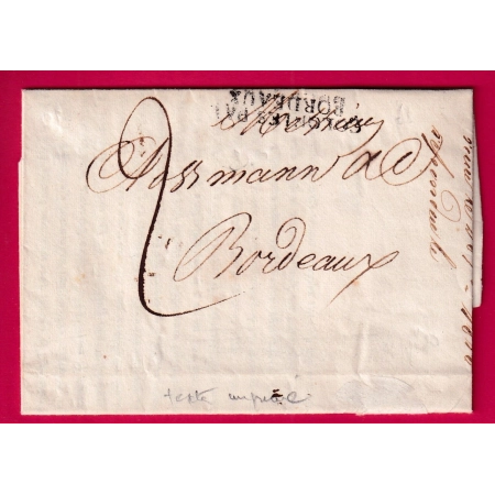 NOUVELLE ORLEANS 1818 ENTREE COLONIE PAR BORDEAUX POUR BORDEAUX BEAU TEXTE IMPRIME NEGOCE DU VIN RARE EN CETTE PERIODE