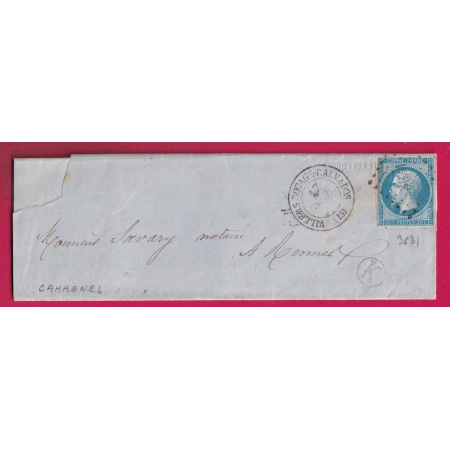 N°14 PC 3631 VILLERS BOCAGE CALVADOS BOITE RURALE K CAHAGNES POUR RENNES ILLE ET VILAINE LETTRE