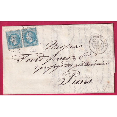 N°29 PAIRE GC 4526 VILLER SUR MER POUR PARIS LETTRE