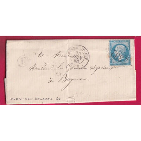 N° 22 GC 2332 LE MESNIL AUZOUF CALVADOS BOITE RURALE E ST OUEN DES BESACES POUR BAYEUX LETTRE