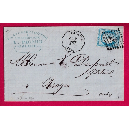 N°60 CONVOYEUR STATION FALAISE CALVADOS AU CONVOYEUR COULIBOEUF POUR TROYES AUBE LETTRE