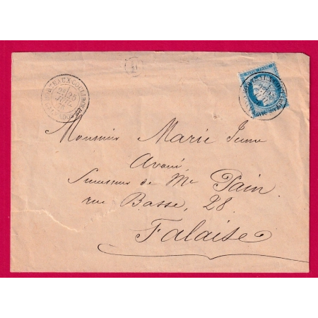 N°60 CAD TYPE 18 MORTEAUX COULIBOEUF CALVADOS POUR FALAISE LETTRE