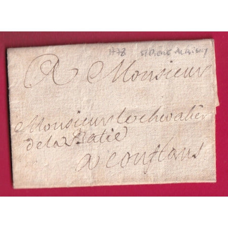 LETTRE DE ST PIERRE D'ALBIGNY SAVOIE 1778 POUR CONFLANS ALBERTVILLE CHEVALIER DE LA BATIE LETTRE