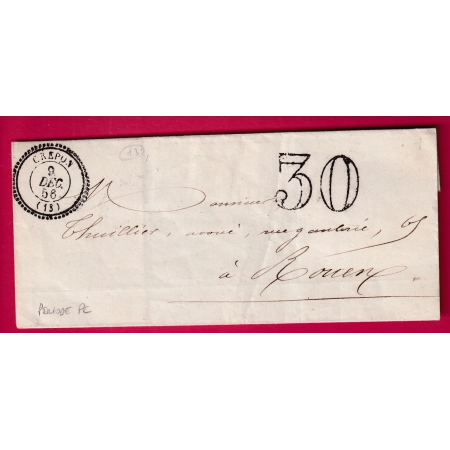 CAD TYPE 22 CREPON CALVADOS 1856 POUR ROUEN SEINE ET MARNE LETTRE