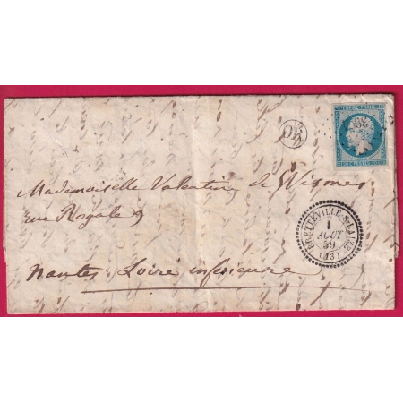N°14 PC 3924 BRETTEVILLE SUR LAIZE CALVADOS CAD TYPE 22 OR A IDENTIFIER INDICE 13 POUR NANTES LOIRE INFERIEURE LETTRE