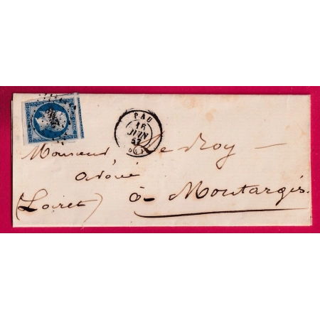 N°14 BLEU FONCE TTB BDF + 4 VOISINS PC 2388 PAU BASSES PYRENEES POUR MONTARGIS LETTRE COVER
