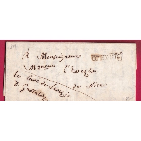 MARQUE SARDE BREGLIO ALPES MARITIMES BREIL SUR ROYA FRANCHISE LE CURE DE SAORGE LETTRE COVER