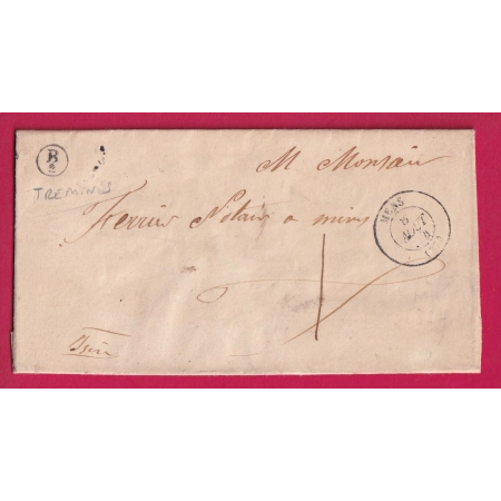 CAD TYPE 15 MENS ISERE BOITE RURALE SUPPLEMENTAIRE TREMINIS TAXE LOCALE 1 POUR MENS LETTRE COVER