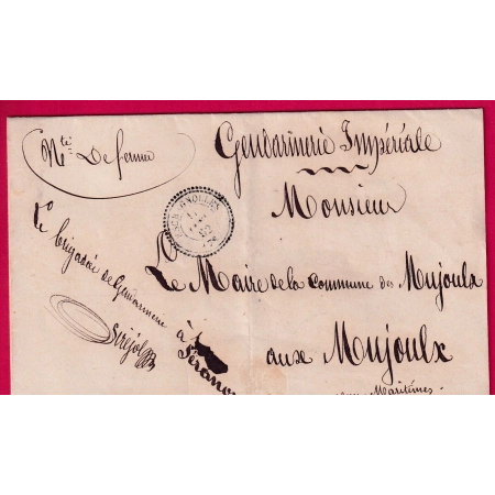 CAD TYPE 22 ESCRAGNOLLES ALPES MARITIMES FRANCHISE GENDARMERIE DE SERANON POUR MOUJOULX LETTRE COVER