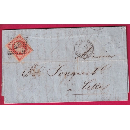 N°16 PC 1896 MARSEILLE 4 12 4 POUR CETTE HERAULT 1856 LETTRE COVER