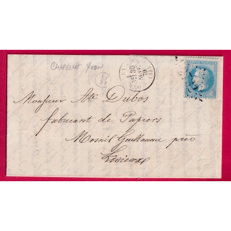 N°29 GC 2732 ORBEC EN AUGE CALVADOS BOITE RURALE B LA CHAPELLE YVON POUR MESNIL GUILLAUME LETTRE COVER