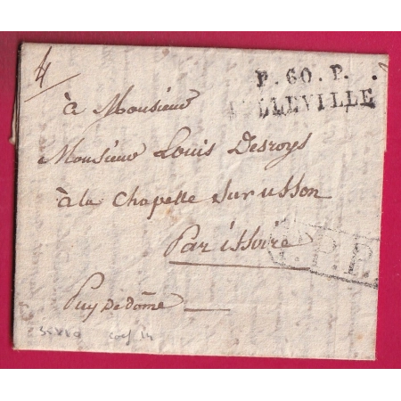 MARQUE P60P BELLEVILLE SEINE PPPP POUR ISSOIRE PUY DE DOME 1826 INDICE 14 LETTRE