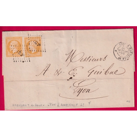 N°13 X2 TB AMBULANT DE JOUR LYON AMARSEILLE LOSANGE LM2° DEOART VALENCE DROME POUR LYON LETTRE