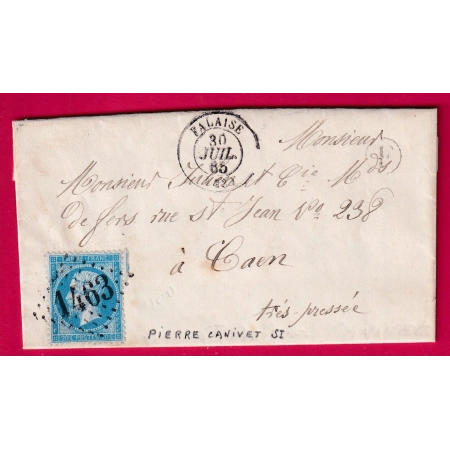 N°22 GC 1463 FALAISE CALVADOS BOITE RURALE F ST PIERRE CANIVET LETTRE