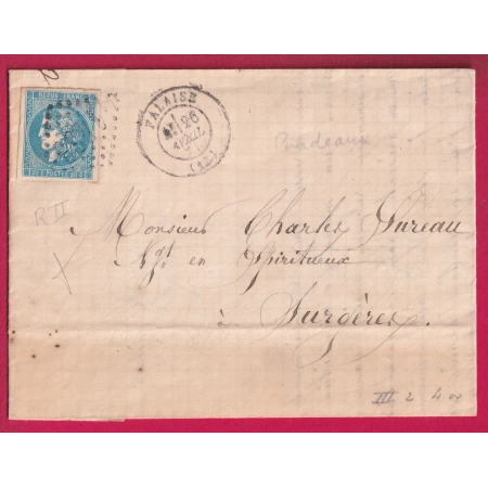 N°46B GC 1463 FALAISE CALVADOS POUR SURGERES CHARENTE INFERIEURE LETTRE